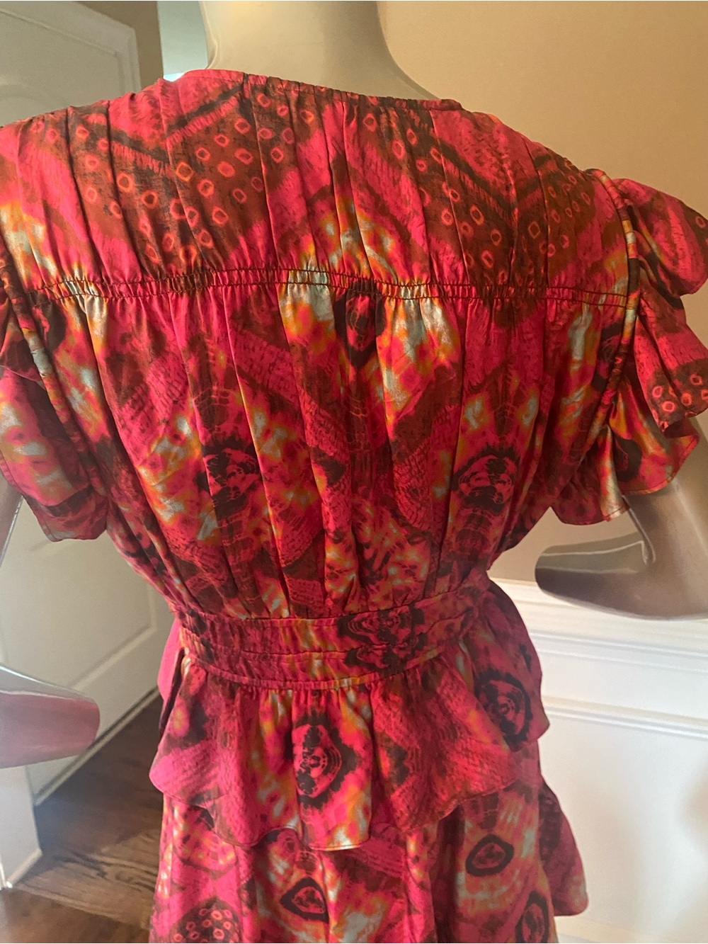 Ulla Johnson Avia Women’s Printed Ruffle-Tier Midi Dress size 8 - Picture 6 of 8